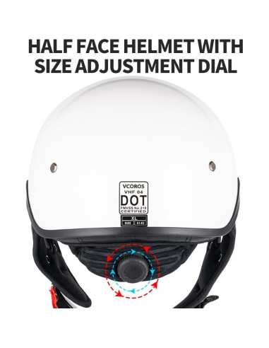 Casco de Media Cara VCOROS VHF04 Ajustable con Visera Solar