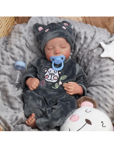 Muñeca Reborn 18" DAYOFF KIDS Realista con Cuerpo de Vinilo