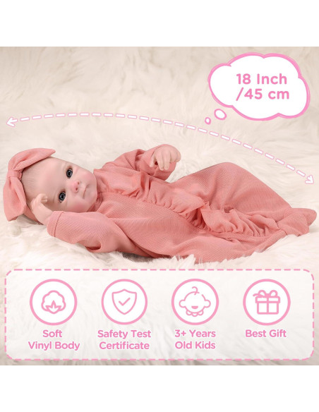 Muñeca Bebé Reborn Realista GAGAKU 45.7 cm con Accesorios Muñeca Bebé Reborn Realista GAGAKU 45.7 cm con Accesorios