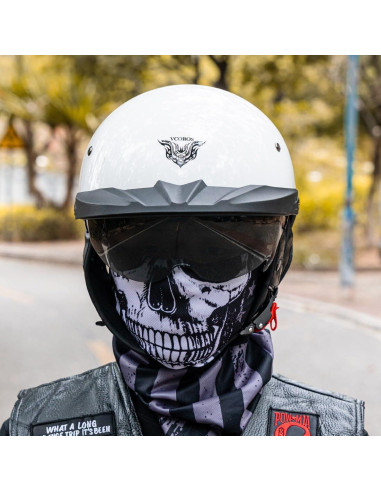 Casco de Media Cara VCOROS VHF04 Blanco Brillante S