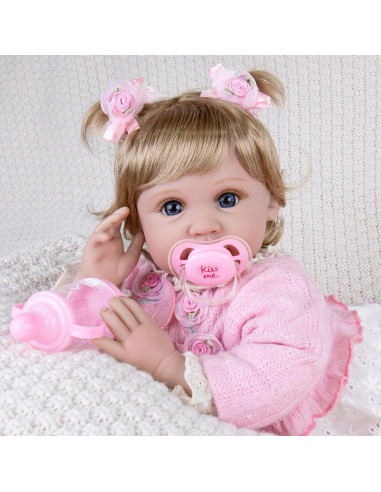 Muñeca Reborn Aori 22 Pulgadas Realista con Accesorios