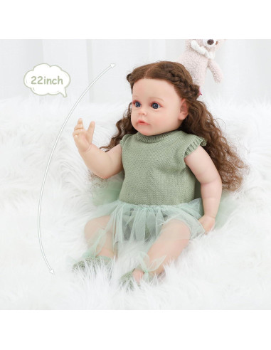 Muñeca de bebé renacida EIKIVAU 55 cm con accesorios