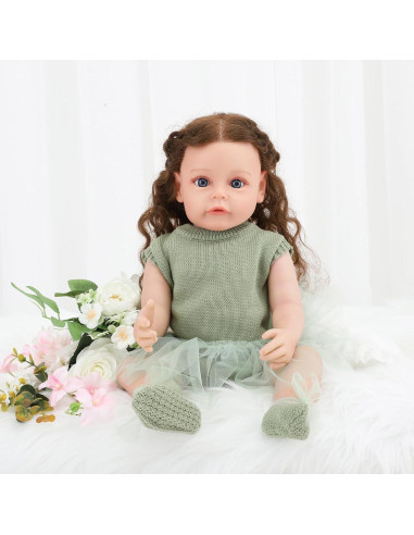 Muñeca de bebé renacida EIKIVAU 55 cm con accesorios