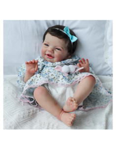 Muñeca Bebé Reborn Realista KSBD 45.72 cm Floral con Accesorios