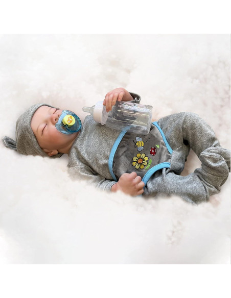 Muñeca bebé renacida FOCKOF 43 cm con accesorios azul Muñeca bebé renacida FOCKOF 43 cm con accesorios azul