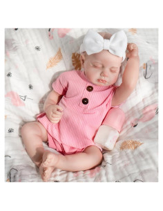 Muñeca Reborn Jirachi 46 cm Rosa con Ropa y Accesorios