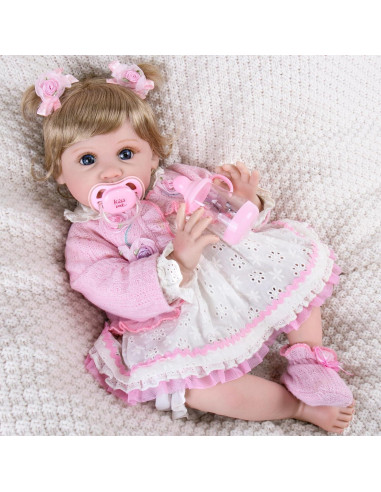 Muñeca Reborn Aori 22 Pulgadas Realista con Accesorios