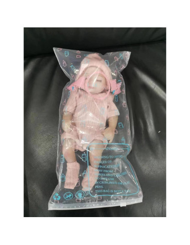 Muñeca de bebé renacida JURONG 25,4 cm con ropa rosa
