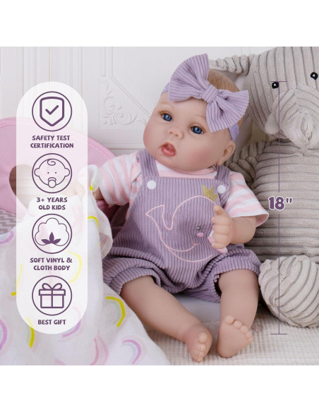 Muñeca de bebé renacida Milidool 45.72 cm realista con biberón Muñeca de bebé renacida Milidool 45.72 cm realista con biberón