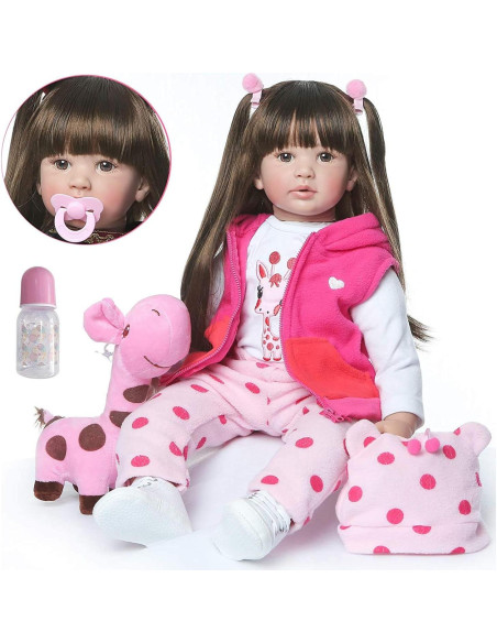 Muñeca Reborn iCradle 60 cm con Cabello Largo y Ropa Muñeca Reborn iCradle 60 cm con Cabello Largo y Ropa