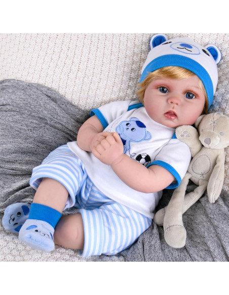 Muñeca Reborn Aori Niño 55.88 cm Realista para Niños 3+ Muñeca Reborn Aori Niño 55.88 cm Realista para Niños 3+
