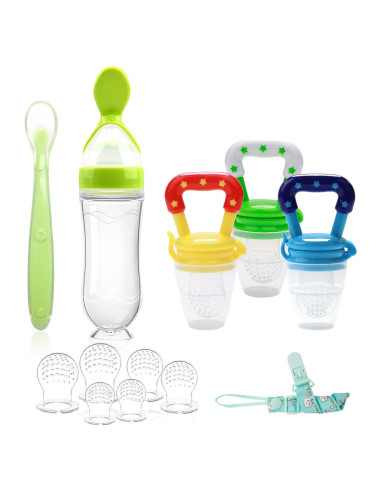 Set de Dispensadores de Comida para Bebé Welcoyo - 3 Pcs + Cuchara 90ML