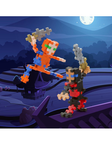 Set Plus Plus de Bloques 3D - Tubo Mini Creador de Ninjas