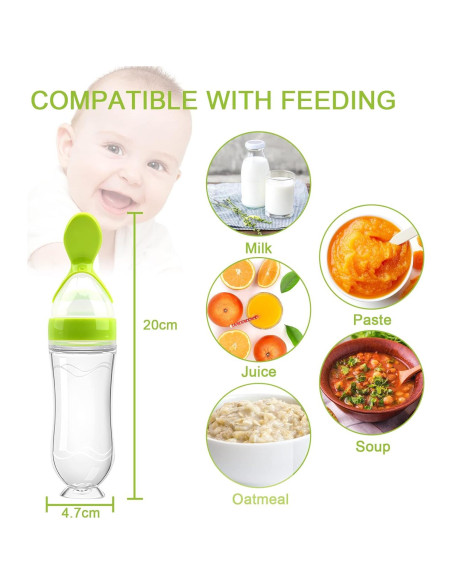 Set de Dispensadores de Comida para Bebé Welcoyo - 3 Pcs + Cuchara 90ML Set de Dispensadores de Comida para Bebé Welcoyo - 3 Pcs + Cuchara 90ML