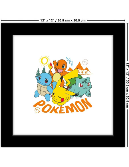 Arte de Pared Pokémon Trends International 30.48x30.48cm Marco Negro Arte de Pared Pokémon Trends International 30.48x30.48cm Marco Negro