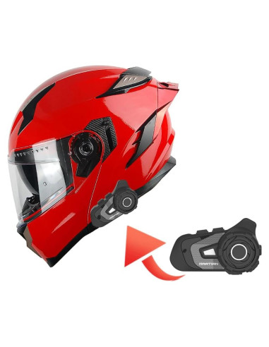 Casco Modular 1Storm HJA119 XL Rojo Bluetooth Anti Niebla