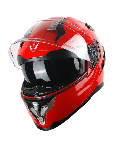 Casco Modular 1Storm HJA119 XL Rojo Bluetooth Anti Niebla