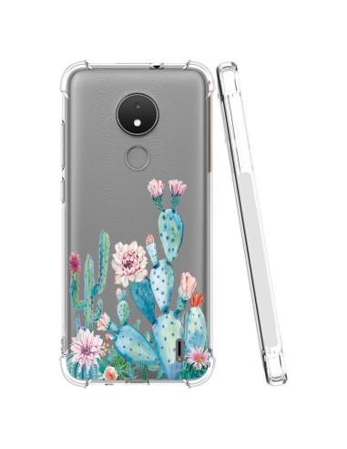 Funda protectora TPU clara floral para Nokia C21 C20 C10