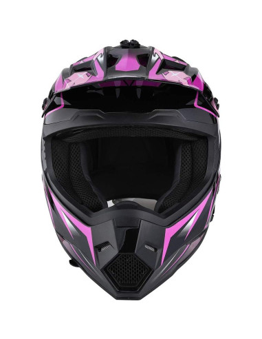 Casco de Motocross 1Storm HF801 Rosa + Auricular Bluetooth
