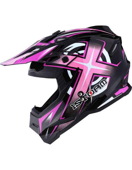 Casco de Motocross 1Storm HF801 Rosa + Auricular Bluetooth Casco de Motocross 1Storm HF801 Rosa + Auricular Bluetooth