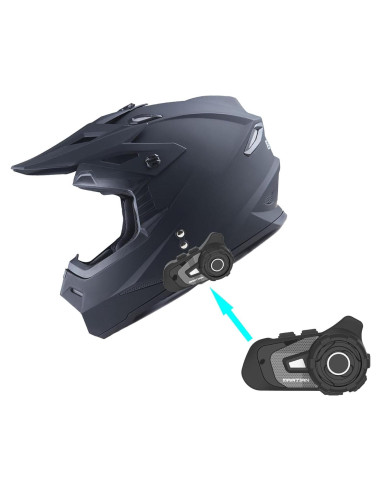 Casco de Motocross 1Storm HF801 + Auricular Bluetooth Negro