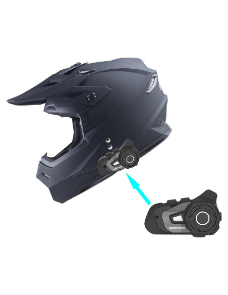 Casco de Motocross 1Storm HF801 + Auricular Bluetooth Negro Casco de Motocross 1Storm HF801 + Auricular Bluetooth Negro