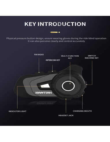 Casco de Motocross 1Storm HF801 + Auricular Bluetooth Negro