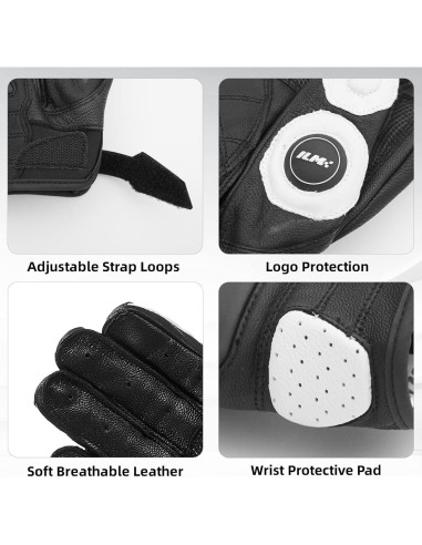Guantes de motocicleta ILM Air Flow 3XL Blanco táctiles