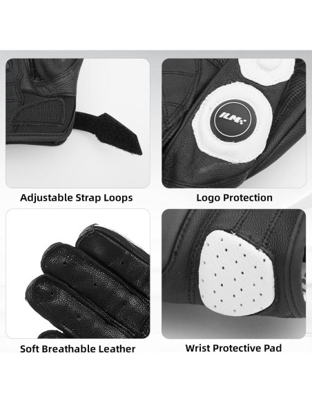 Guantes de motocicleta ILM Air Flow 3XL Blanco táctiles Guantes de motocicleta ILM Air Flow 3XL Blanco táctiles