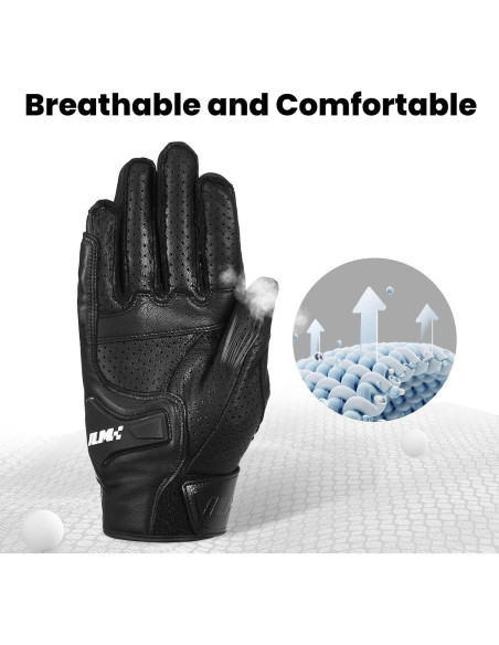 Guantes de Motocicleta ILM DN01 Talla L Negro Perforado Guantes de Motocicleta ILM DN01 Talla L Negro Perforado