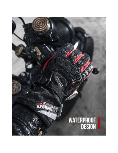 Guantes de Moto IRON JIA'S XXL Impermeables Térmicos Rojo