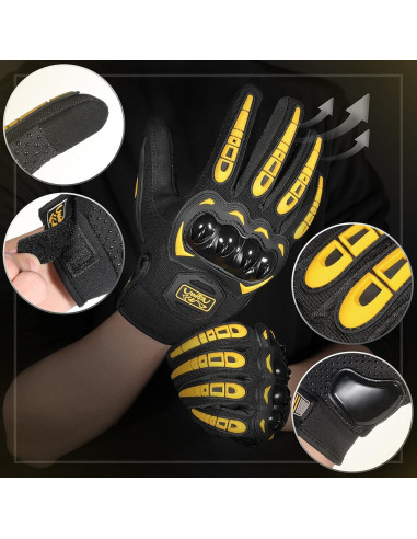 Guantes de Motocicleta COFIT Medianos Amarillo Transpirables