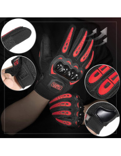 Guantes de Motocicleta COFIT Táctiles y Transpirables - Rojo L 2