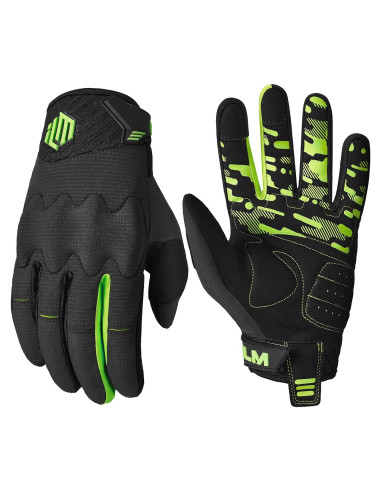 Guantes de Motocicleta ILM JC38 Niños Verde 3XS Táctiles