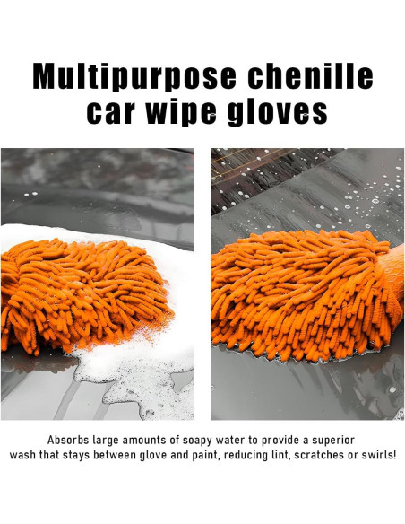 Guantes de Lavado de Autos Gasedin Naranja Microfibra Guantes de Lavado de Autos Gasedin Naranja Microfibra