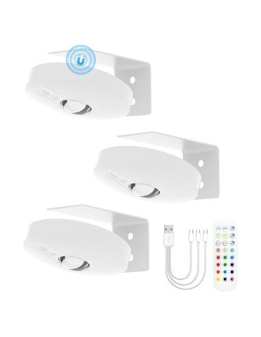 Luces Puck Recargables Aokpsrt para Cuadros 3PCS RGB
