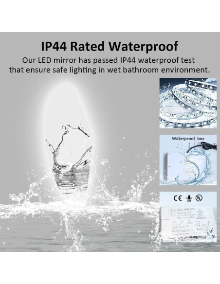 Espejo LED Mirrona 50.8x129.5cm Regulable a Prueba de Agua Espejo LED Mirrona 50.8x129.5cm Regulable a Prueba de Agua