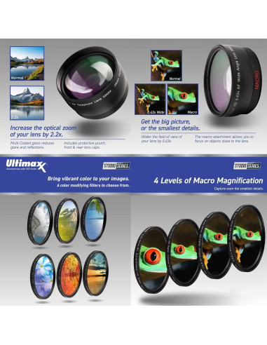 Kit de Accesorios Ultimaxx para Canon EOS Rebel T7i y más