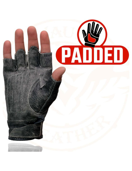 Guantes de moto Milwaukee Leather sin dedos 2X gris Guantes de moto Milwaukee Leather sin dedos 2X gris