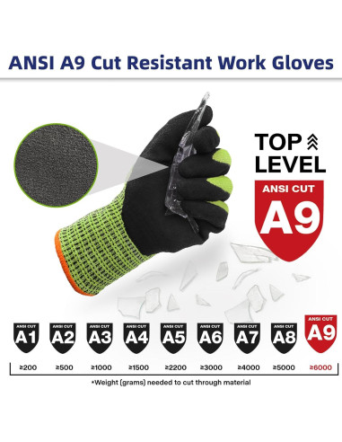 Guantes de trabajo Schwer ProGuard PR3326 A9 amarillos 2 pares