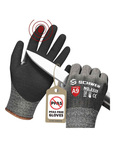 Guantes Schwer ProGuard PR3326 A9 XL Antideslizantes Negros