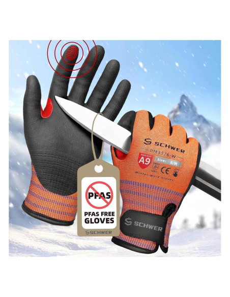 Guantes de Trabajo Schwer PM3326-W Naranja Invierno Talla M Guantes de Trabajo Schwer PM3326-W Naranja Invierno Talla M