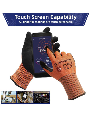 Guantes Schwer ProGuard PR3326 A9 Antideslizantes Naranja 2 P