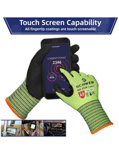 Guantes de trabajo Schwer ProGuard PR3326 A9 amarillos 2 pares Guantes de trabajo Schwer ProGuard PR3326 A9 amarillos 2 pares