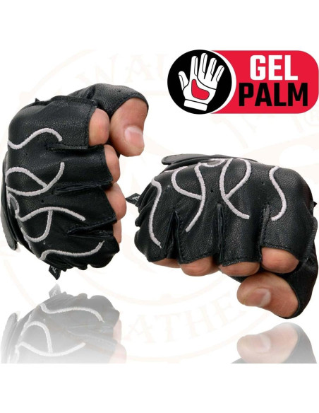Guantes de motocicleta Milwaukee Leather SH198 sin dedos - X-Pequeño Guantes de motocicleta Milwaukee Leather SH198 sin dedos - X-Pequeño