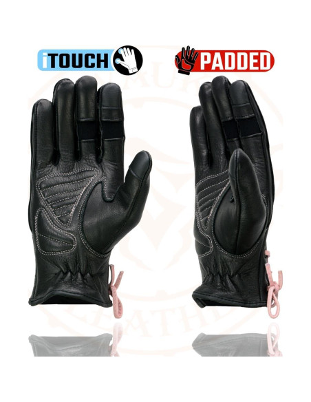 Guantes de Cuero para Mujeres Milwaukee Leather 3X Negro Guantes de Cuero para Mujeres Milwaukee Leather 3X Negro