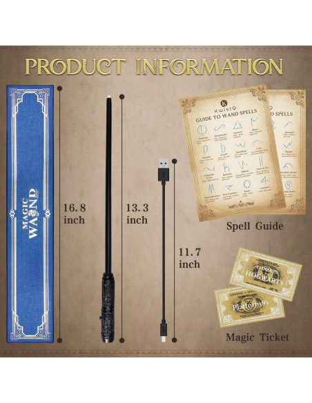 Varita Mágica Iluminada Kwistq Recargable con Accesorios Varita Mágica Iluminada Kwistq Recargable con Accesorios
