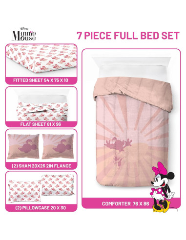 Juego de Ropa de Cama Completo Jay Franco Minnie Mouse 7 Piezas