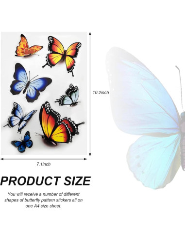 Calcomanías de Vinilo Mariposa SHMZK 18x26 cm Impermeables