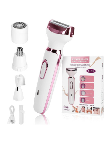 Epilador Facial 4 en 1 Gloxlite para Mujeres, Recargable Epilador Facial 4 en 1 Gloxlite para Mujeres, Recargable